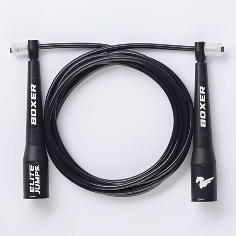 Boxer Training Jump Rope - 5mm PVC Jump Rope Elite Jumps Black